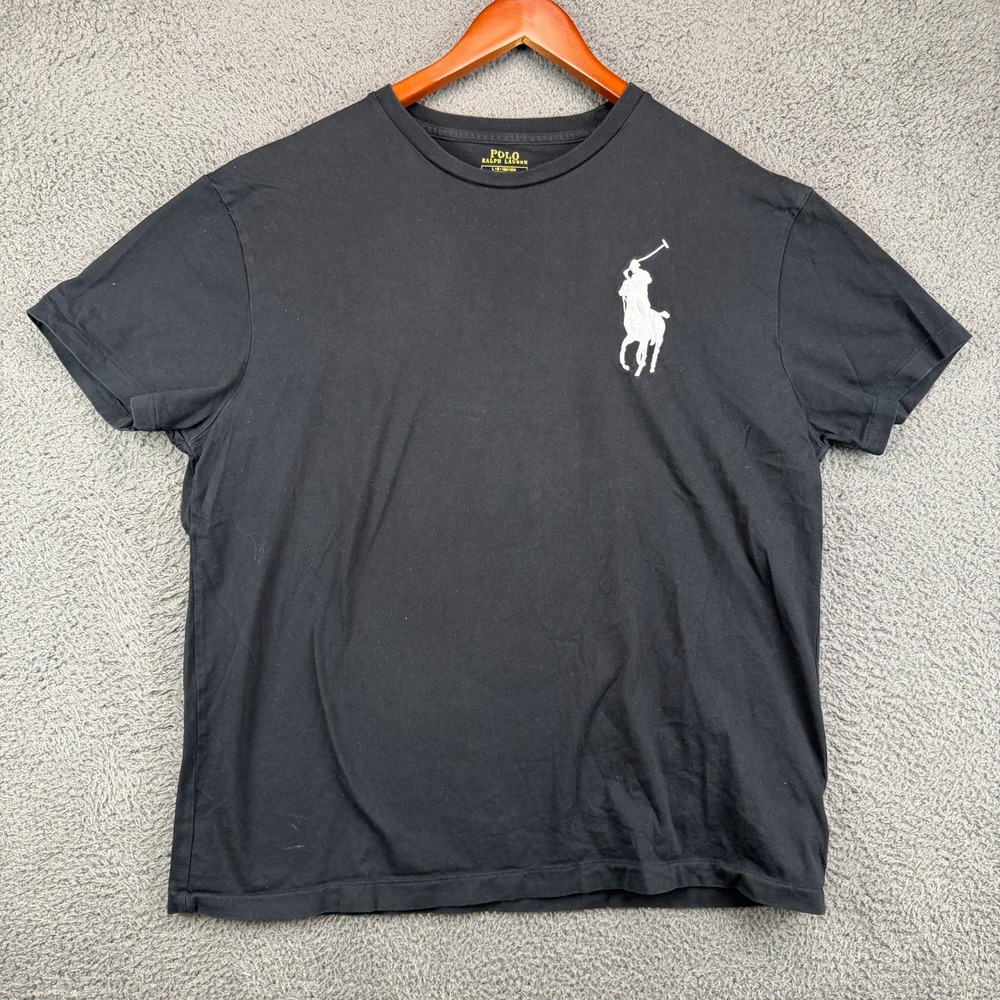 Polo Ralph‎ Lauren Mens Big Pony Number 2 Crewneck T-Shirt Black White XL